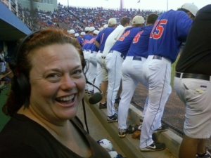 Melissa at a baseball game