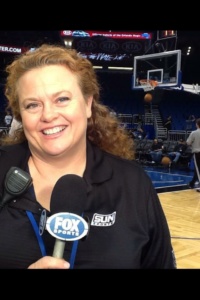 Melissa on the court for Fox Sports